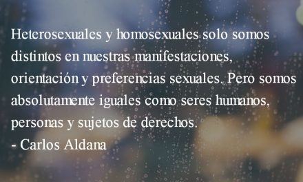 Vergonzosa homofobia. Carlos Aldana.
