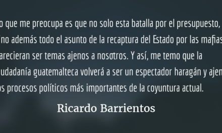 La batalla final por el presupuesto. Ricardo Barrientos.