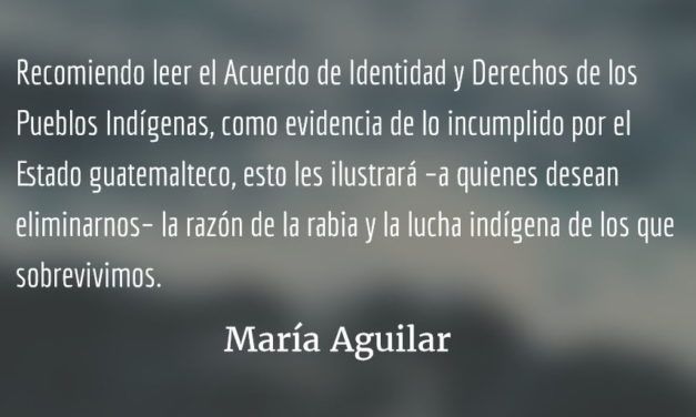 Pueblos indígenas y la paz en Guatemala (III). María Aguilar.