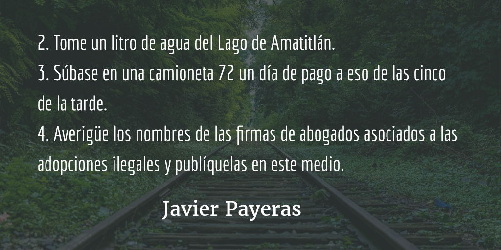 Sugerencias para suicidarse en Guatemala. Javier Payeras.