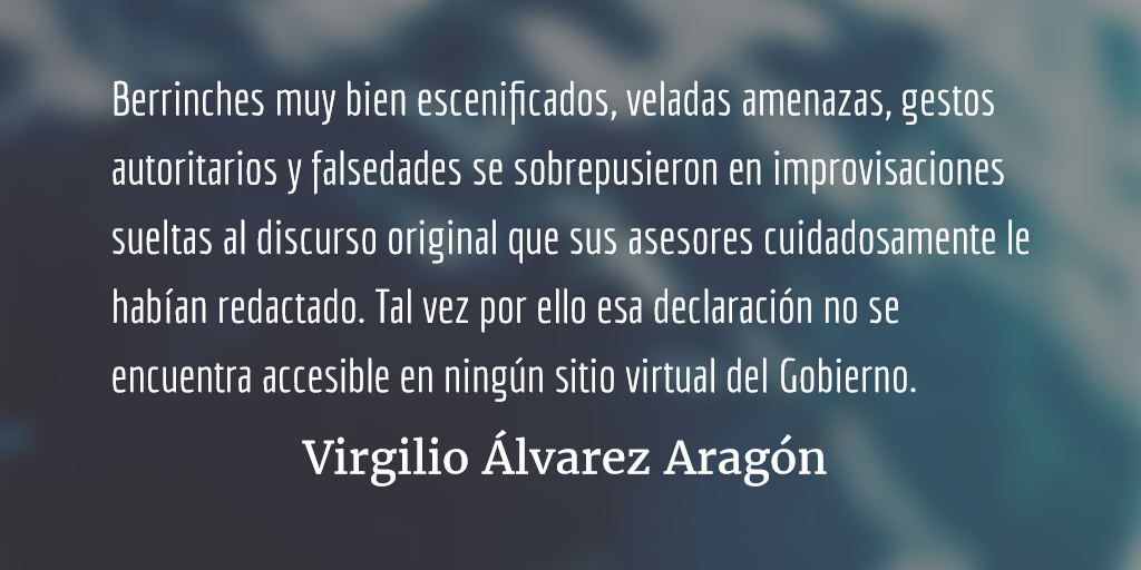 Cuando la pasión desmiente el discurso. Virgilio Álvarez Aragón.