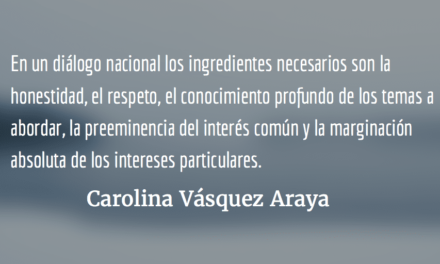 Un diálogo legítimo. Carolina Vásquez Araya.
