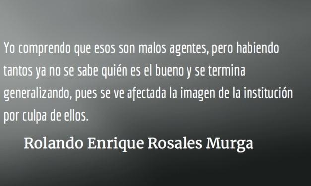 Intimidado por la PNC.  Rolando Enrique Rosales Murga.