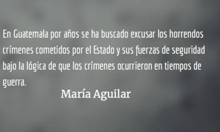 Buscando paz en la impunidad (I). María Aguilar.