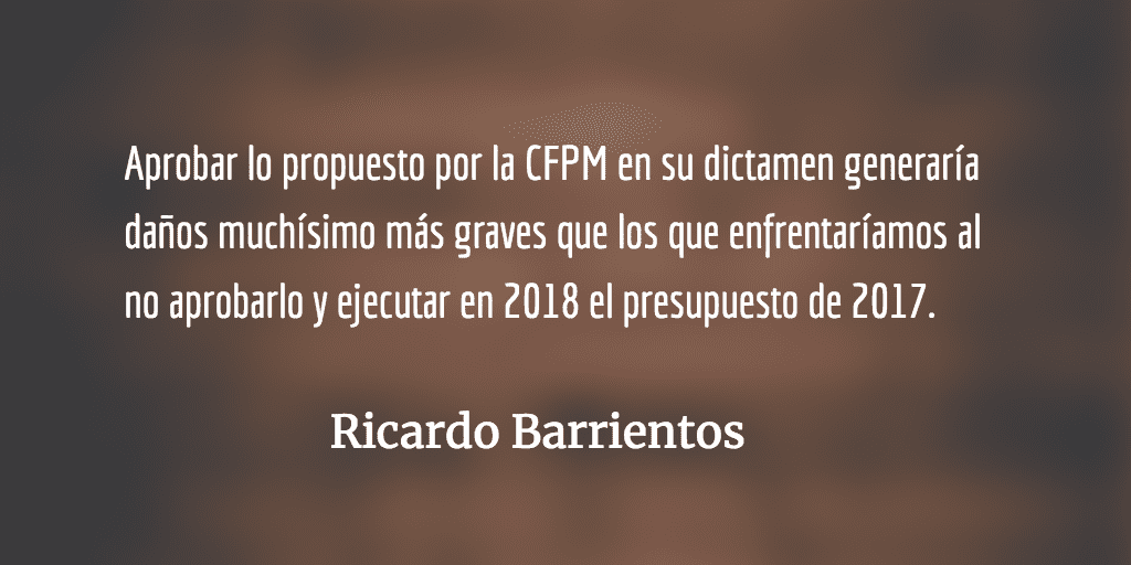 En esta ocasión, ¡no al presupuesto!  Ricardo Barrientos.
