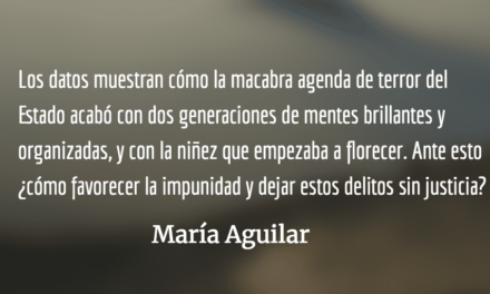 Buscando paz en la impunidad VI. María Aguilar.