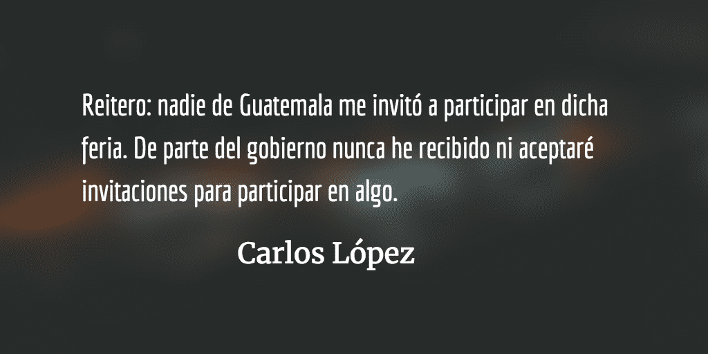Aclaración de Carlos López a una nota en elPeriódico