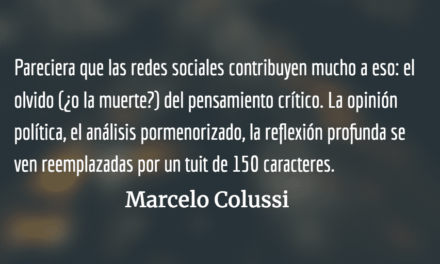 Influencia del neoliberalismo en las nuevas generaciones. Marcelo Colussi.