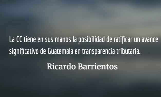 Riesgo de retroceso en transparencia tributaria. Ricardo Barrientos.